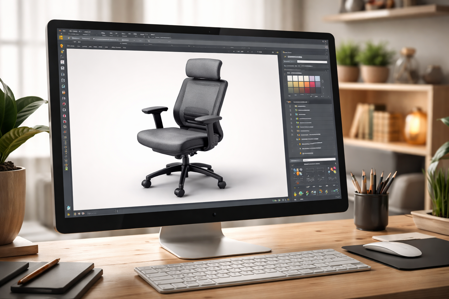 3d sandalye çizimi