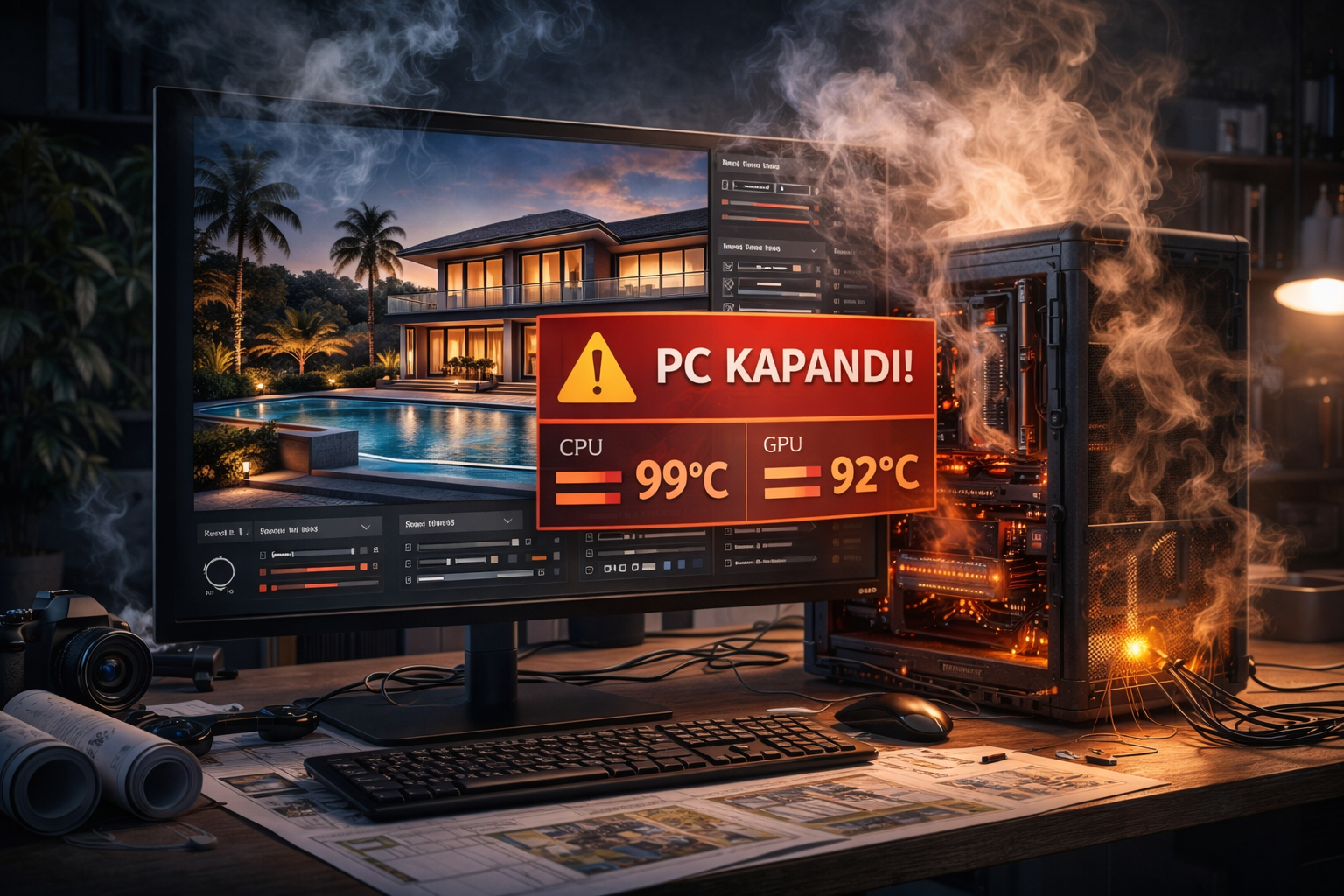 render yaparken pc kapanıyor